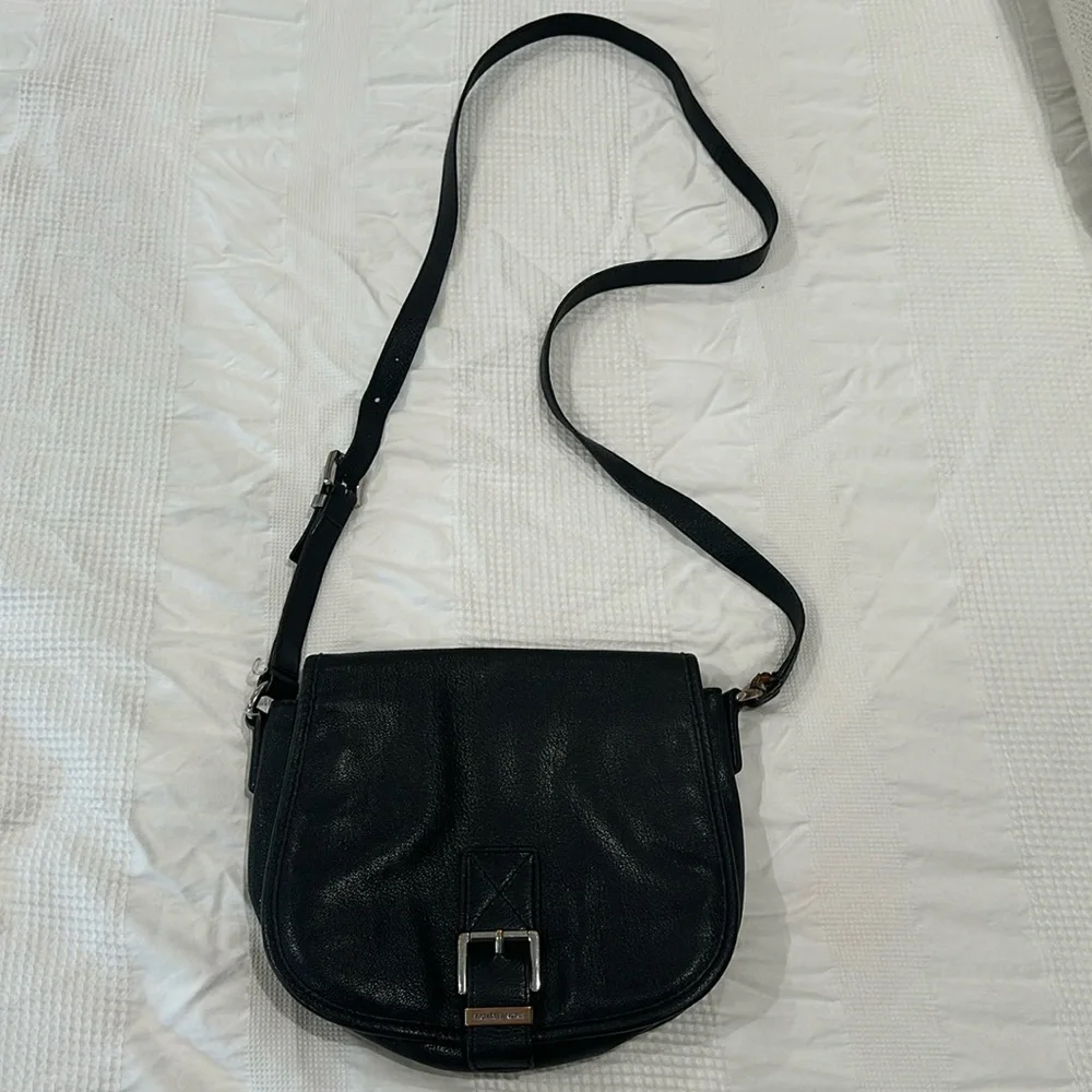 Michael Kors black leather shoulder bag